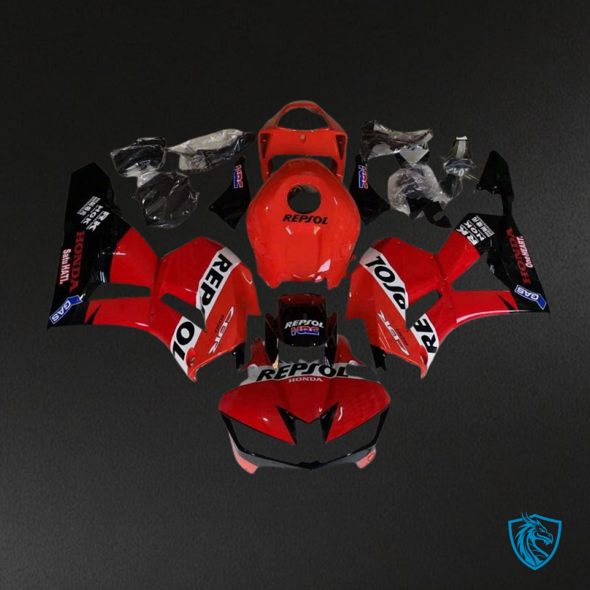 Honda CBR600RR (2013-2018) Red, White & Black Repsol - Custom ABS Fairing Kit