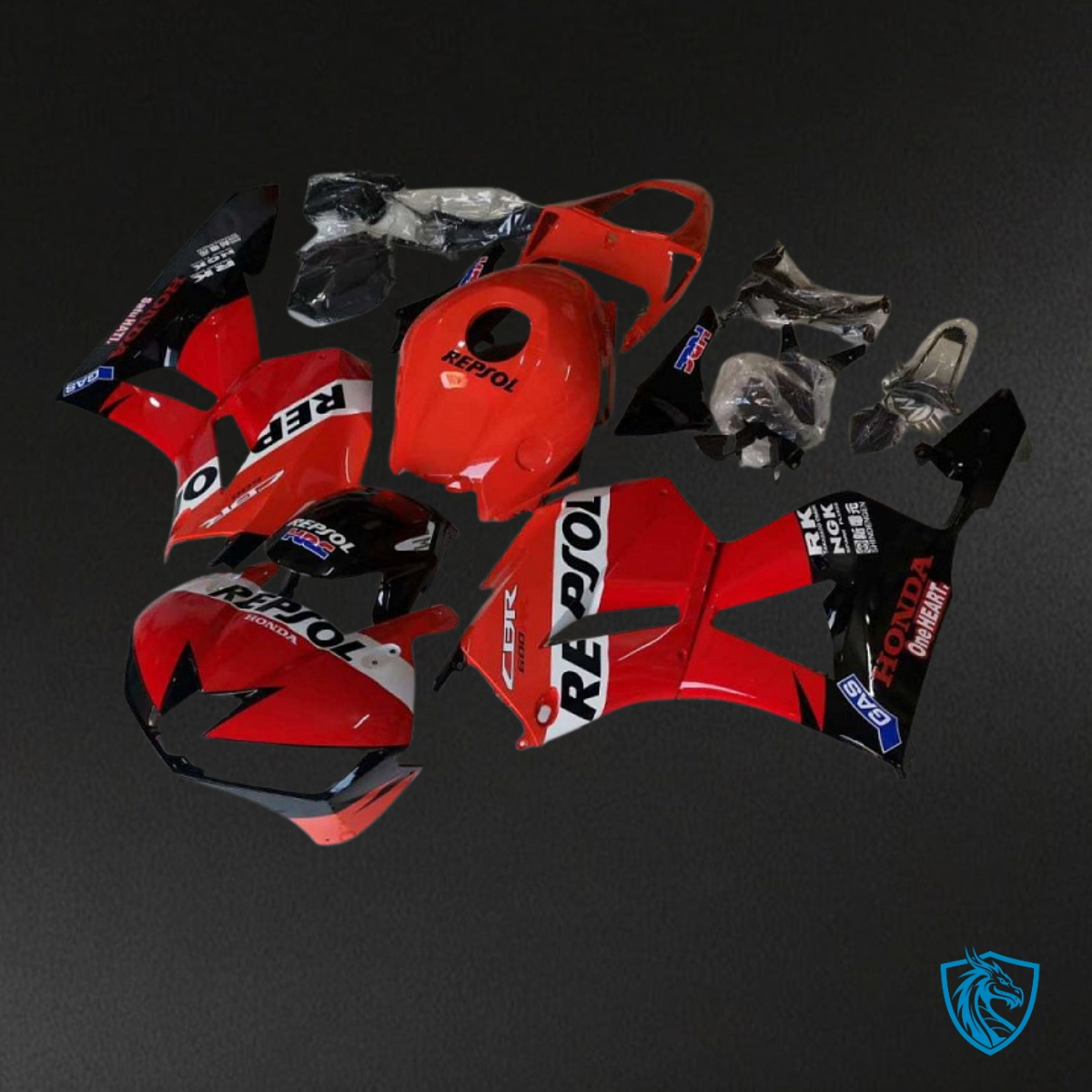 Honda CBR600RR (2013-2018) Red, White & Black Repsol - Custom ABS Fairing Kit