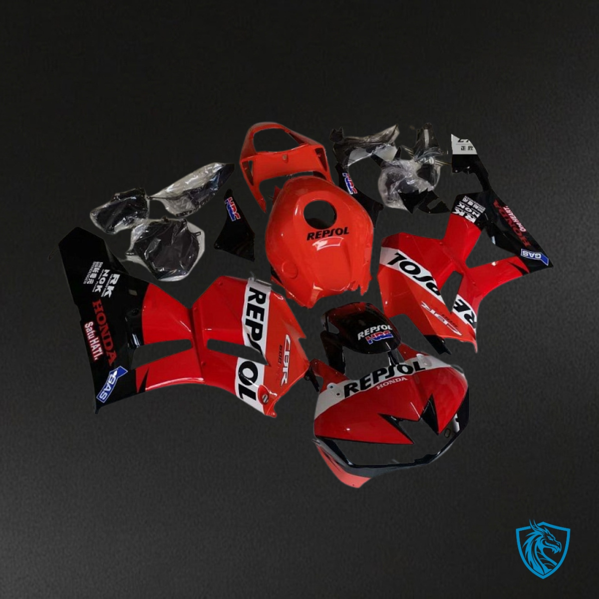 Honda CBR600RR (2013-2018) Red, White & Black Repsol - Custom ABS Fairing Kit