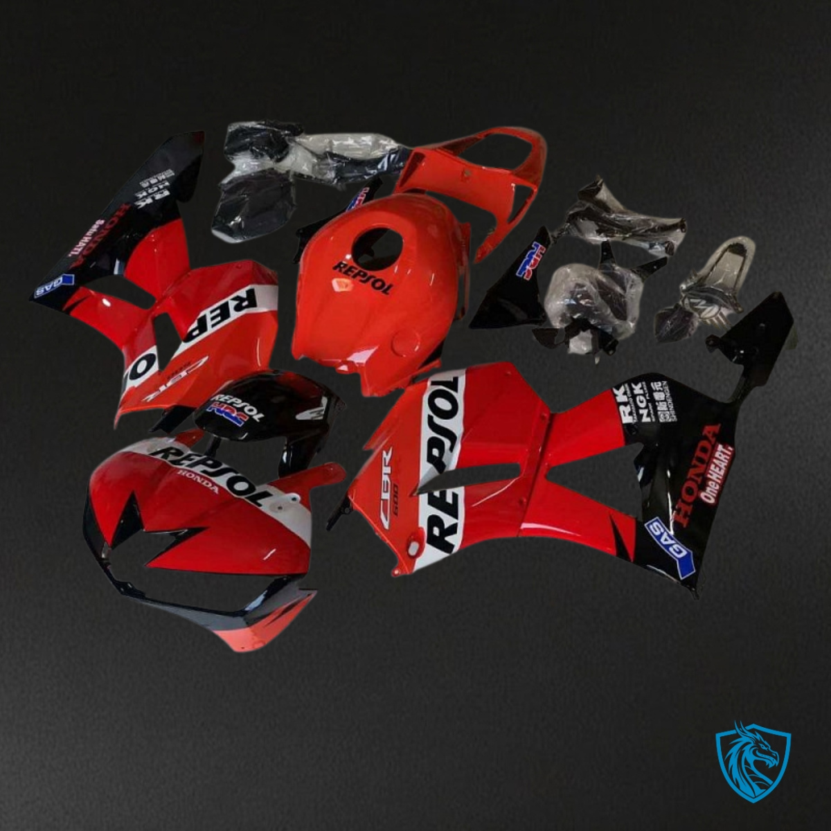 Honda CBR600RR (2013-2018) Red & Black Repsol - Custom ABS Fairing Kit
