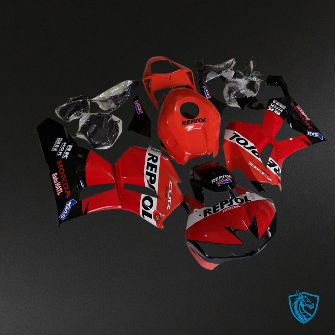 Honda CBR600RR (2013-2018) Red & Black Repsol - Custom ABS Fairing Kit