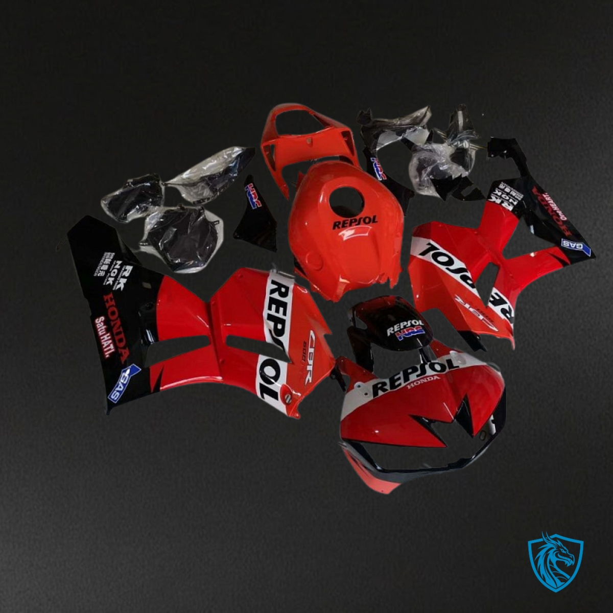 Honda CBR600RR (2013-2018) Red & Black Repsol - Custom ABS Fairing Kit