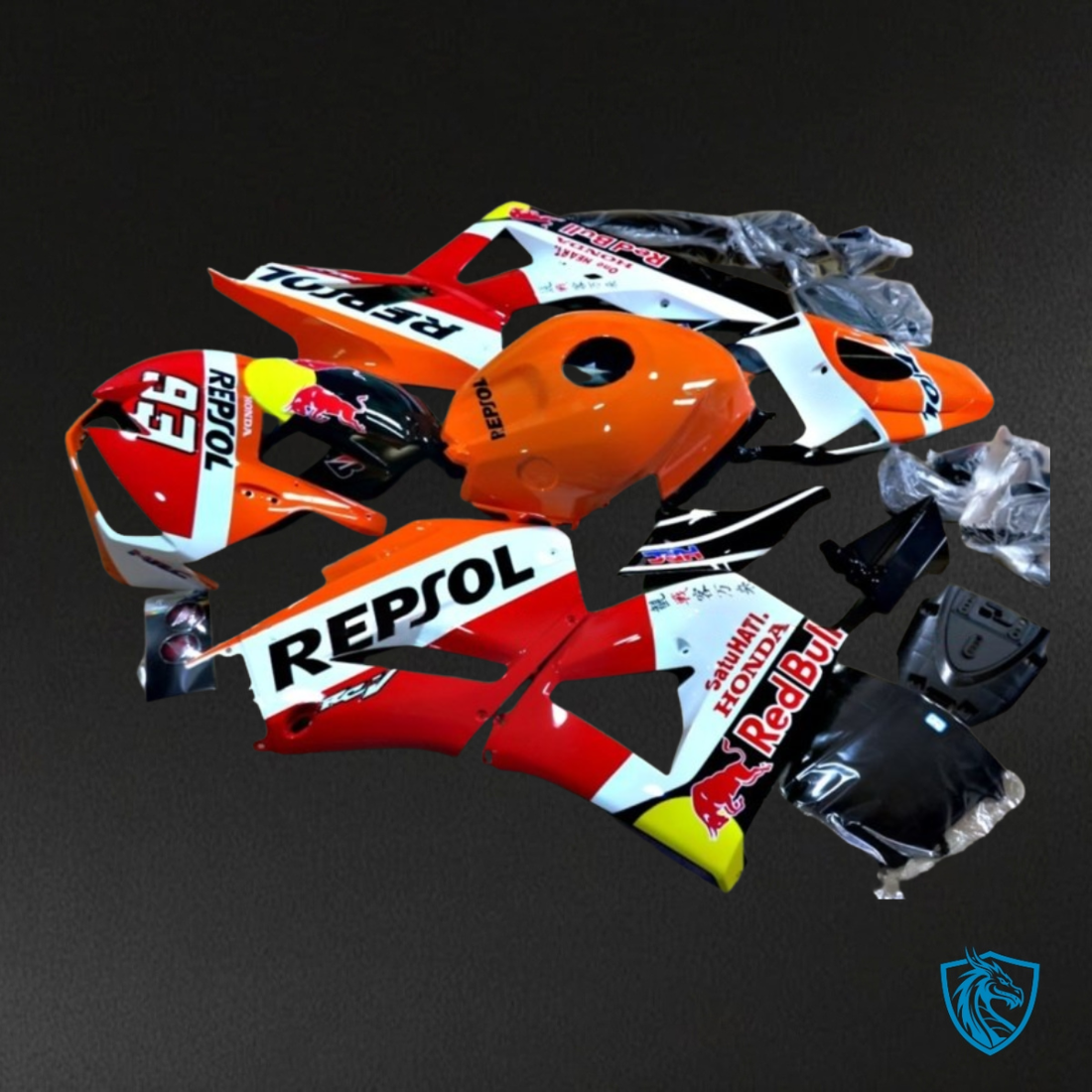 Honda CBR600RR (2013-2018) Repsol White, Orange & Red - MERGEment Motorcycle Fairings Kit