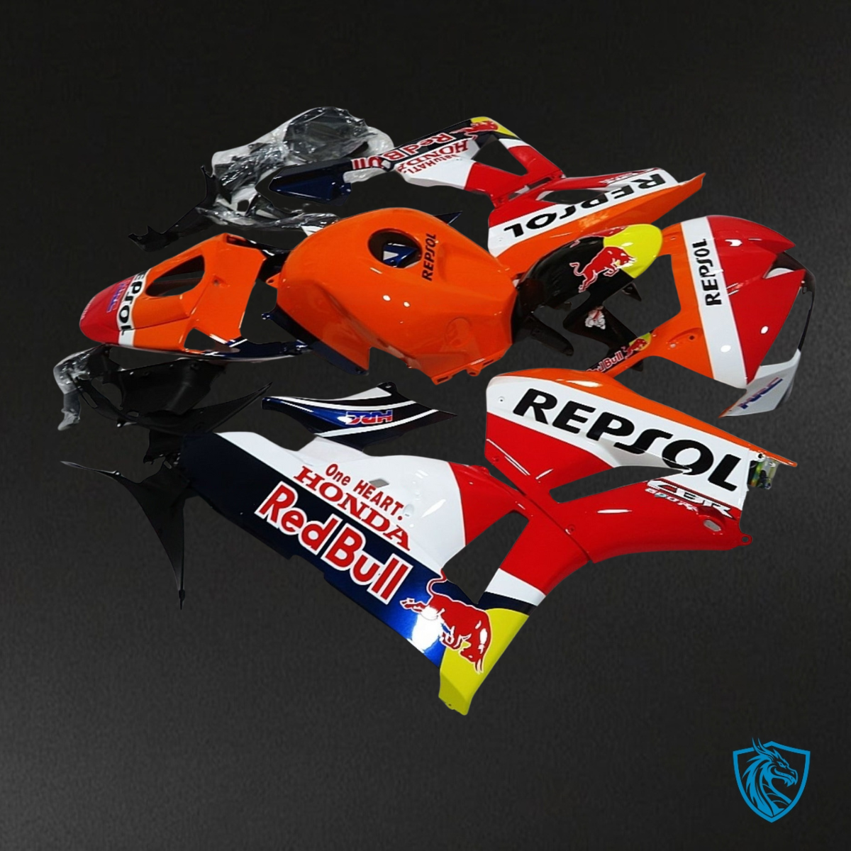Honda CBR600RR (2013-2018) Repsol Orange, Red & Black Fairing Kit - Aftermarket ABS Bodywork