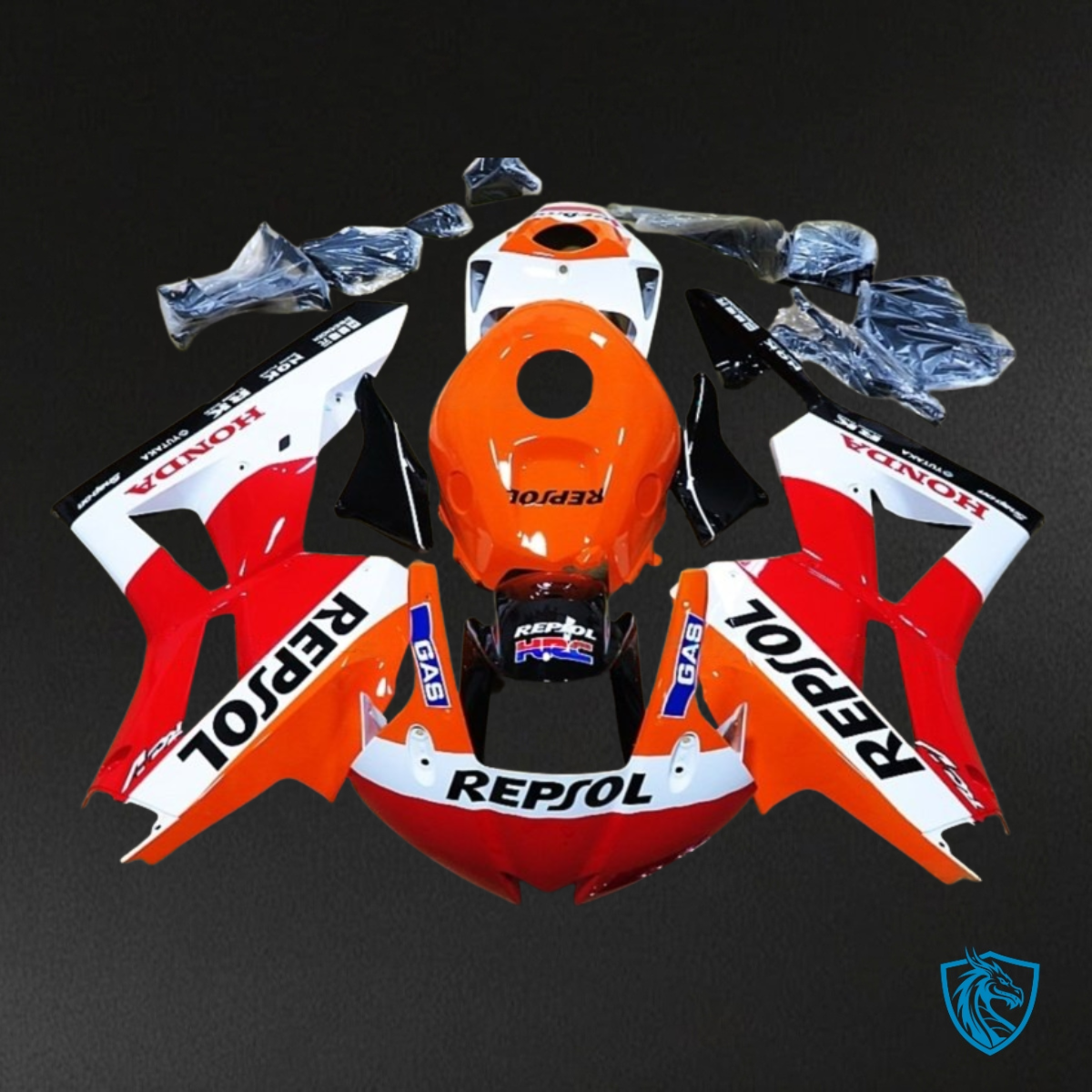 Honda CBR600RR (2013-2018) Repsol White, Orange, Red & Black Fairing Kit | ABS Bodywork