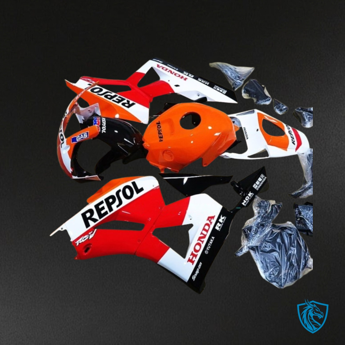 Honda CBR600RR (2013-2018) Repsol White, Orange, Red & Black Fairing Kit | ABS Bodywork