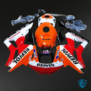 Honda CBR600RR (2003-2004) Orange, Black, Red & White Fairing Kit - Aftermarket ABS Bodywork