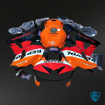 Honda CBR600RR (2013-2018) Repsol White, Orange, Red & Black – Custom ABS Fairing Kit