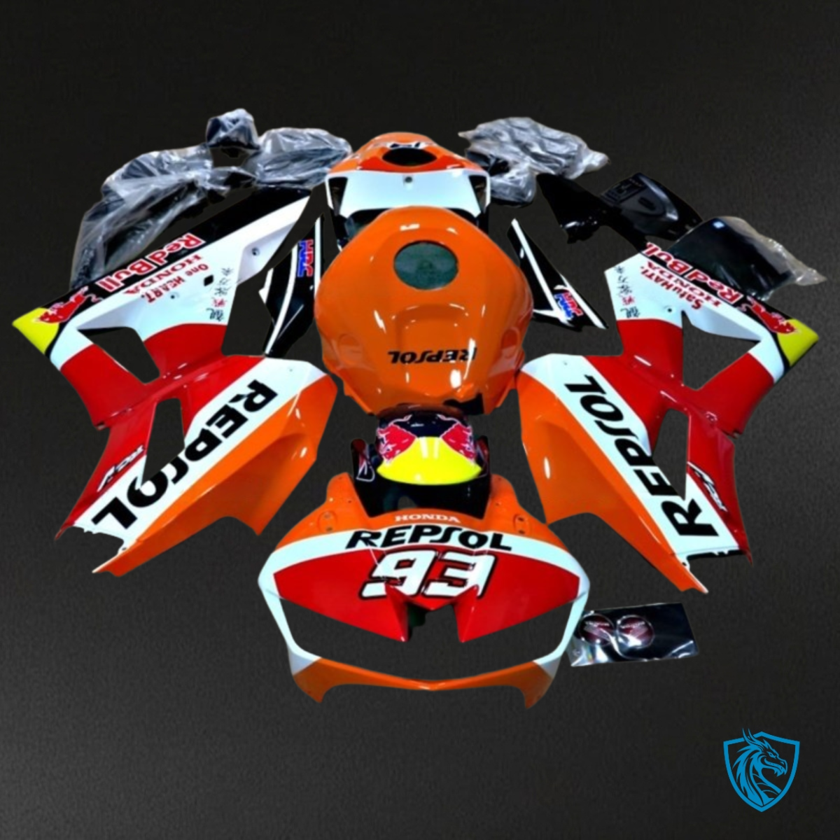 Honda CBR600RR (2013-2018) Repsol Orange, Red & Black – MERGEment Motorcycle Fairings Kit