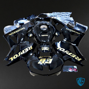 Honda CBR600RR (2009-2012) Black & Gray Carbon Fabric Fairing Kit | ABS Bodywork