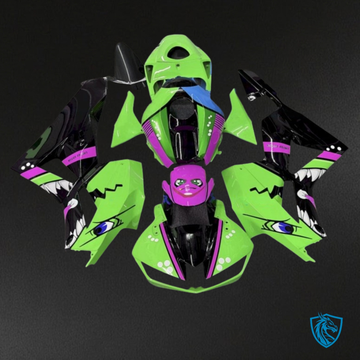 Honda CBR600RR (2013-2018) Green, Black & Pink Shark Fairing Kit | ABS Bodywork