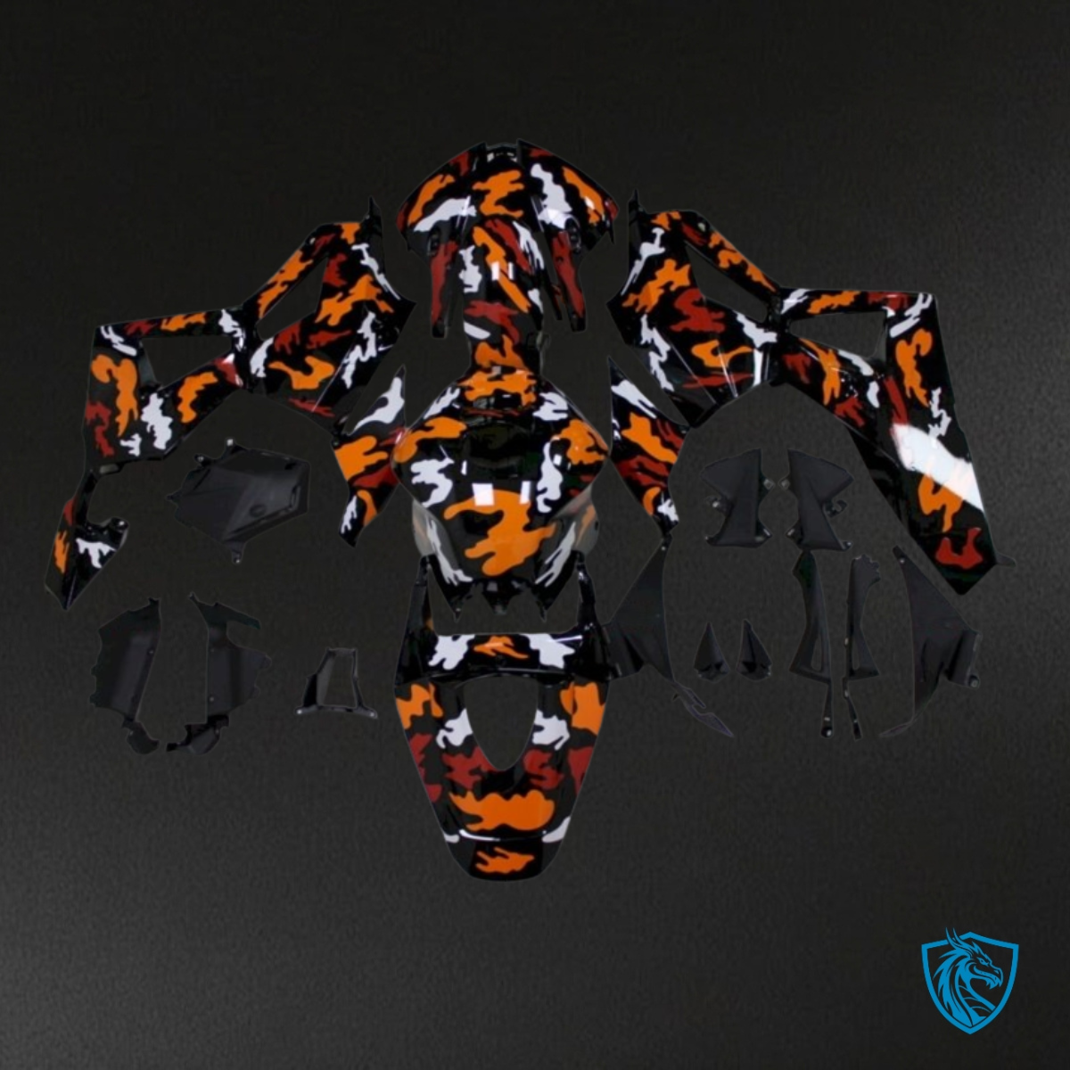 Honda CBR600RR (2013-2018) Orange, White & Black Camo Fairing Kit | ABS Bodywork