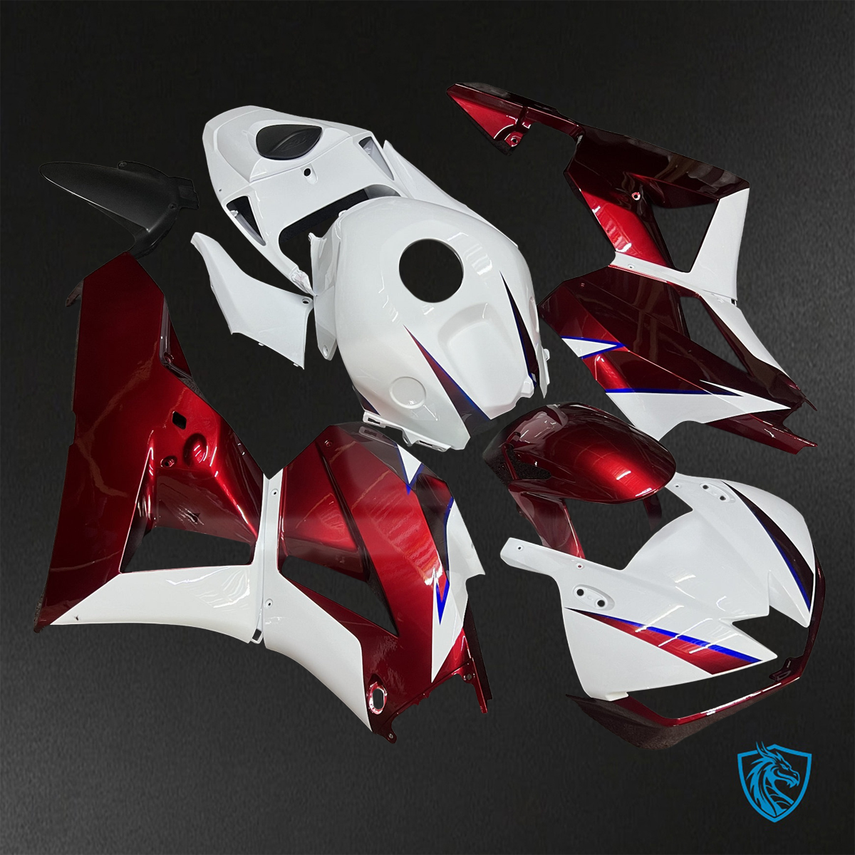 Honda CBR600RR (2013-2025) White & Candy Red - Replacement Motorcycle Fairings Kit