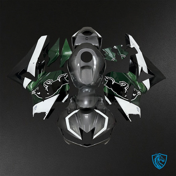 Honda CBR600RR (2013-2025) Green, Black & White Carbon Fiber - Custom ABS Fairing Kit