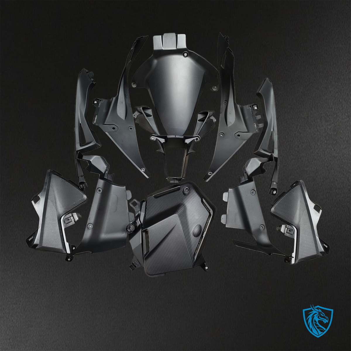 Honda CBR600RR (2013-2025) Black & Red Carbon Fiber - Replacement Motorcycle Fairings Kit