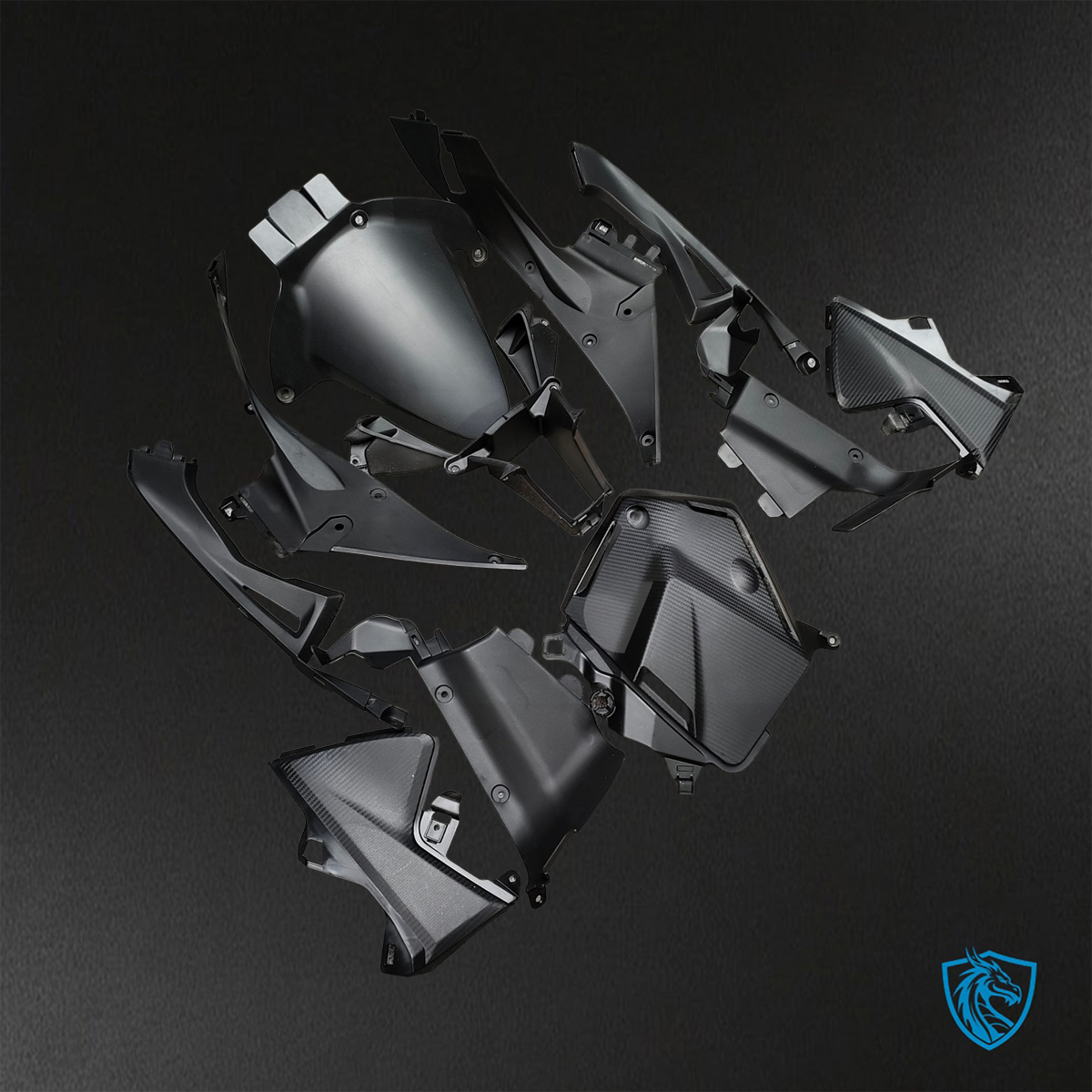 Honda CBR600RR (2013-2025) Black & Red Carbon Fiber - Replacement Motorcycle Fairings Kit
