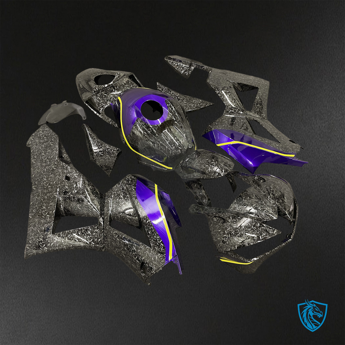 Honda CBR600RR (2013-2025) Black & Purple Carbon Fiber - Custom ABS Fairing Kit
