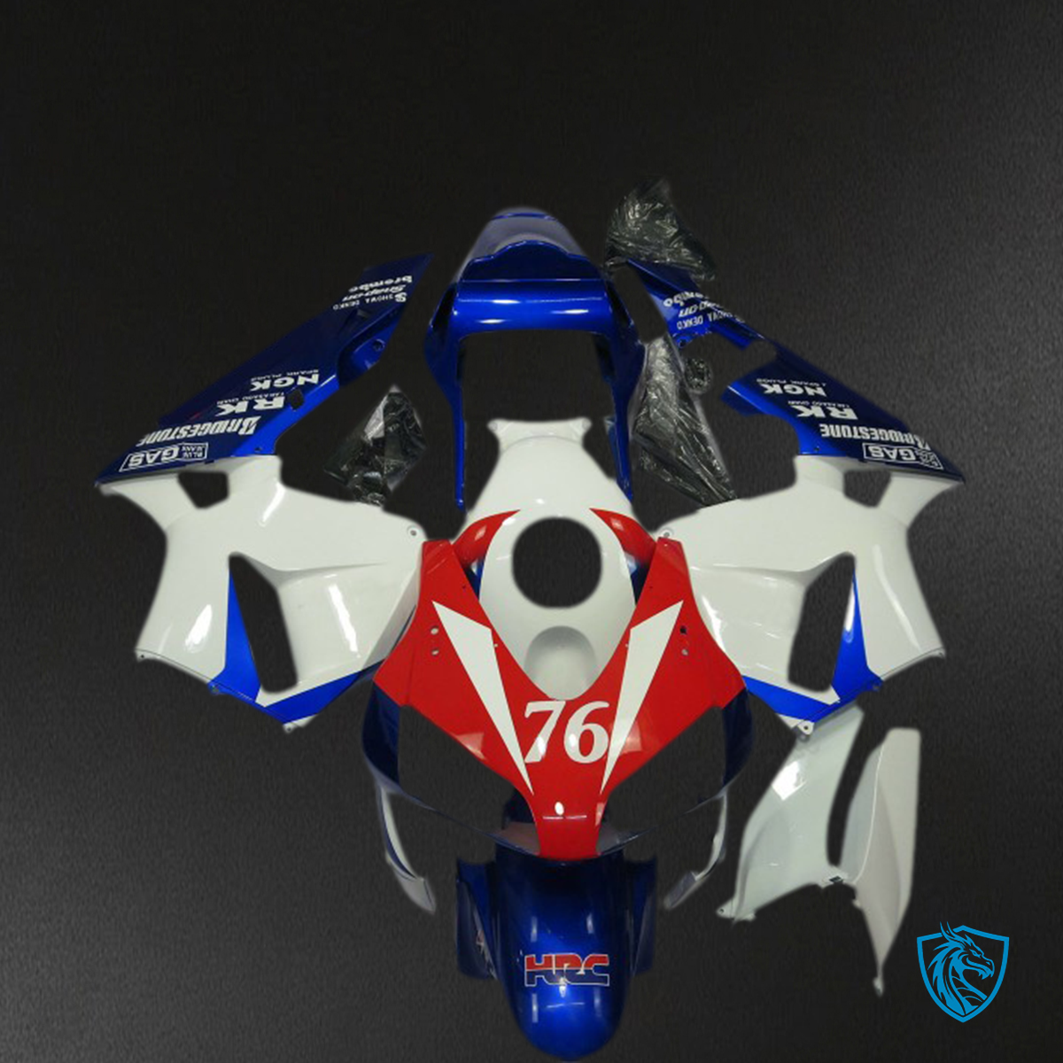 Honda CBR600RR 76 (2003-2004) White & Red - MERGEment Motorcycle Fairings Kit