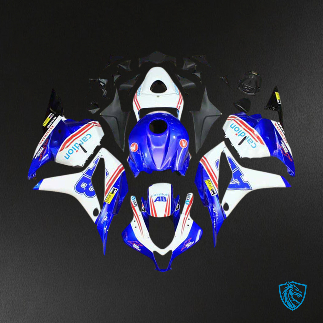 Honda CBR600RR F5 (2009-2012) White & Blue - MERGEment Motorcycle Fairings Kit