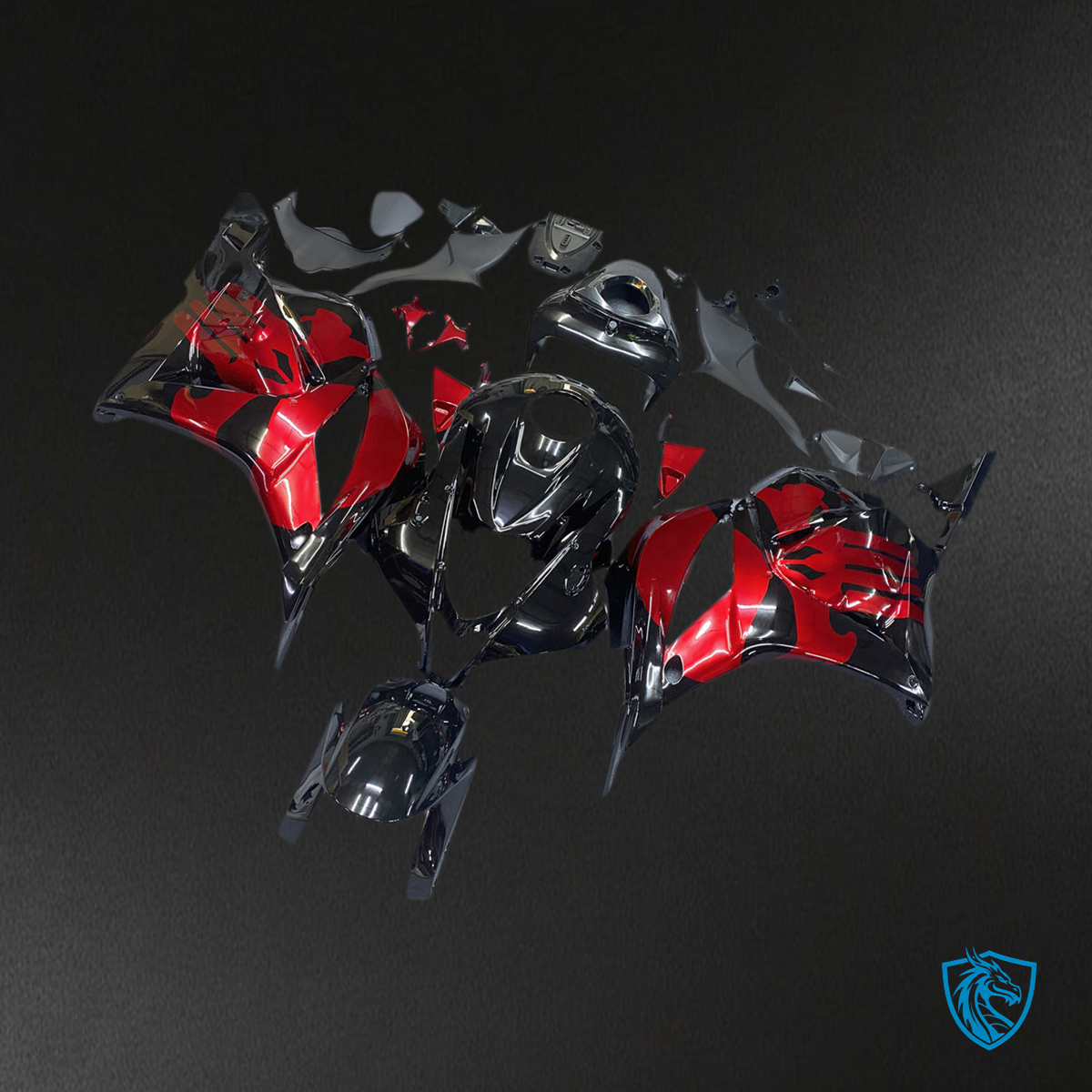 Honda CBR600RR F5 (2009-2012) Black & Red Fairing Kit - Aftermarket ABS Bodywork