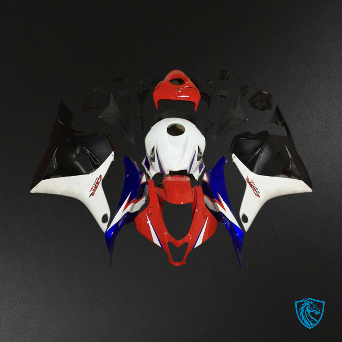 Honda CBR600RR F5 (2009-2012) White, Red & Blue - Custom ABS Fairing Kit