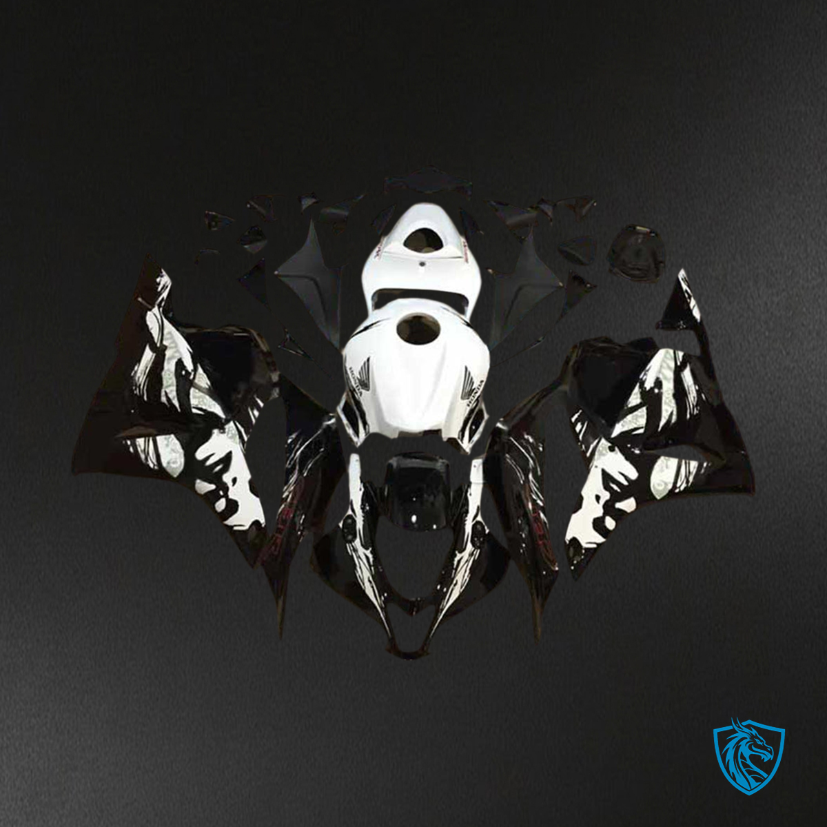 Honda CBR600RR F5 (2009-2012) White & Black Fairing Kit - Aftermarket ABS Bodywork