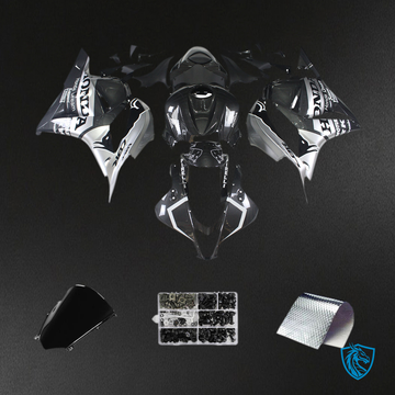 Honda CBR600RR F5 (2009-2012) Black, White & Silver - Custom ABS Fairing Kit