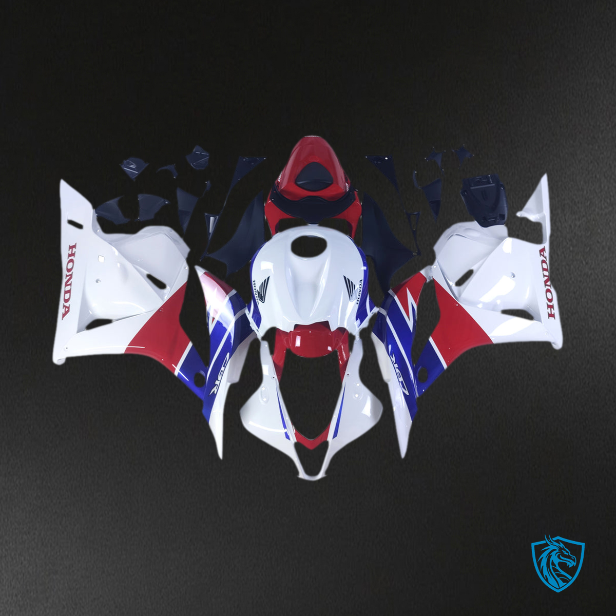 Honda CBR600RR F5 (2009-2012) White, Blue & Red - MERGEment Motorcycle Fairings Kit