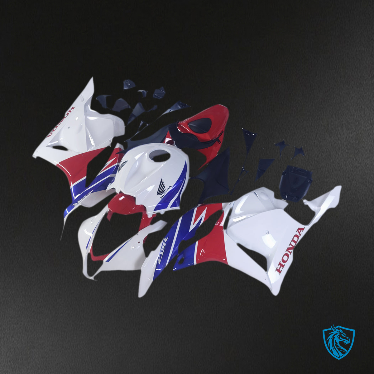Honda CBR600RR F5 (2009-2012) White, Blue & Red - MERGEment Motorcycle Fairings Kit