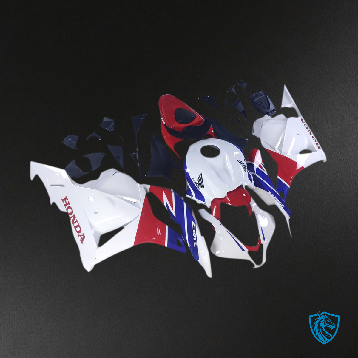 Honda CBR600RR F5 (2009-2012) White, Blue & Red - MERGEment Motorcycle Fairings Kit