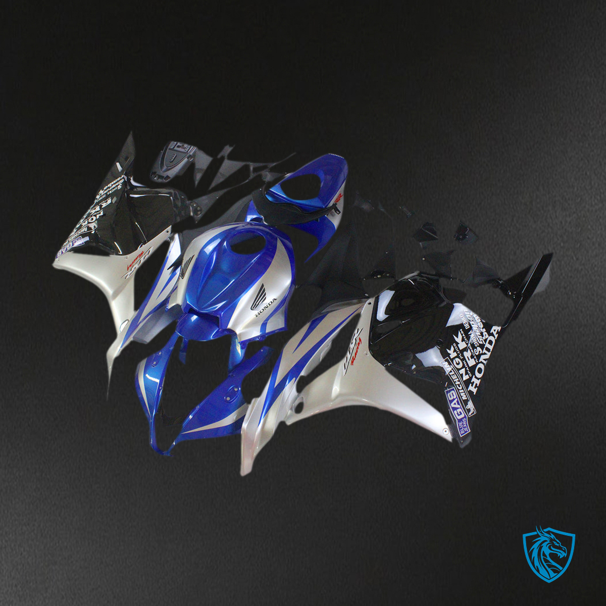Honda CBR600RR F5 (2009-2012) Blue, Silver & Black Fairing Kit | ABS Bodywork