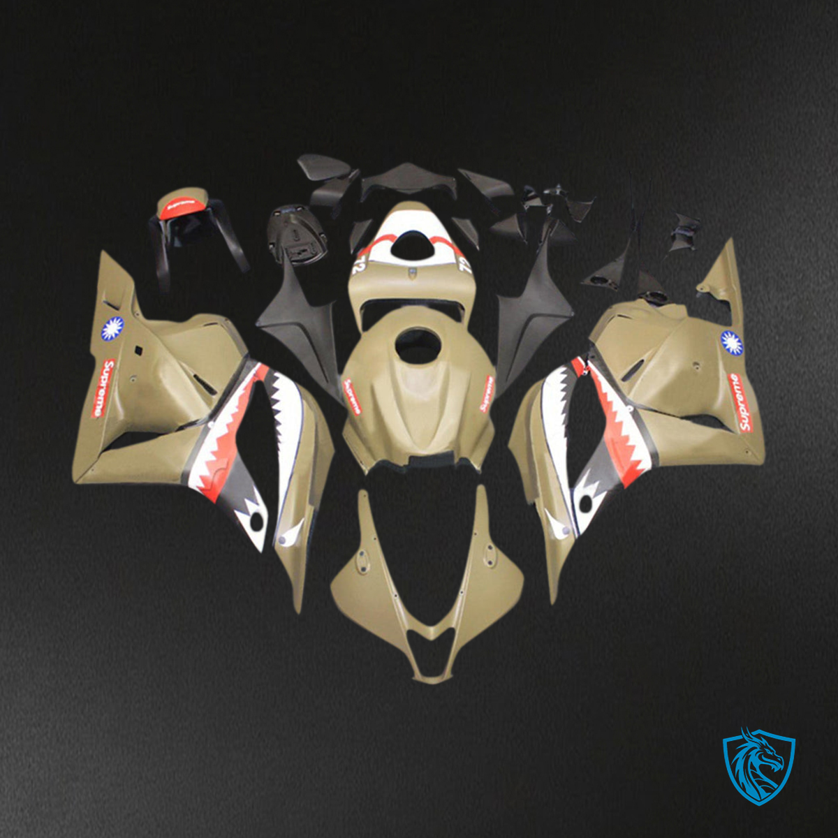 Honda CBR600RR F5 (2009-2012) Beige Shark teeth - MERGEment Motorcycle Fairings Kit