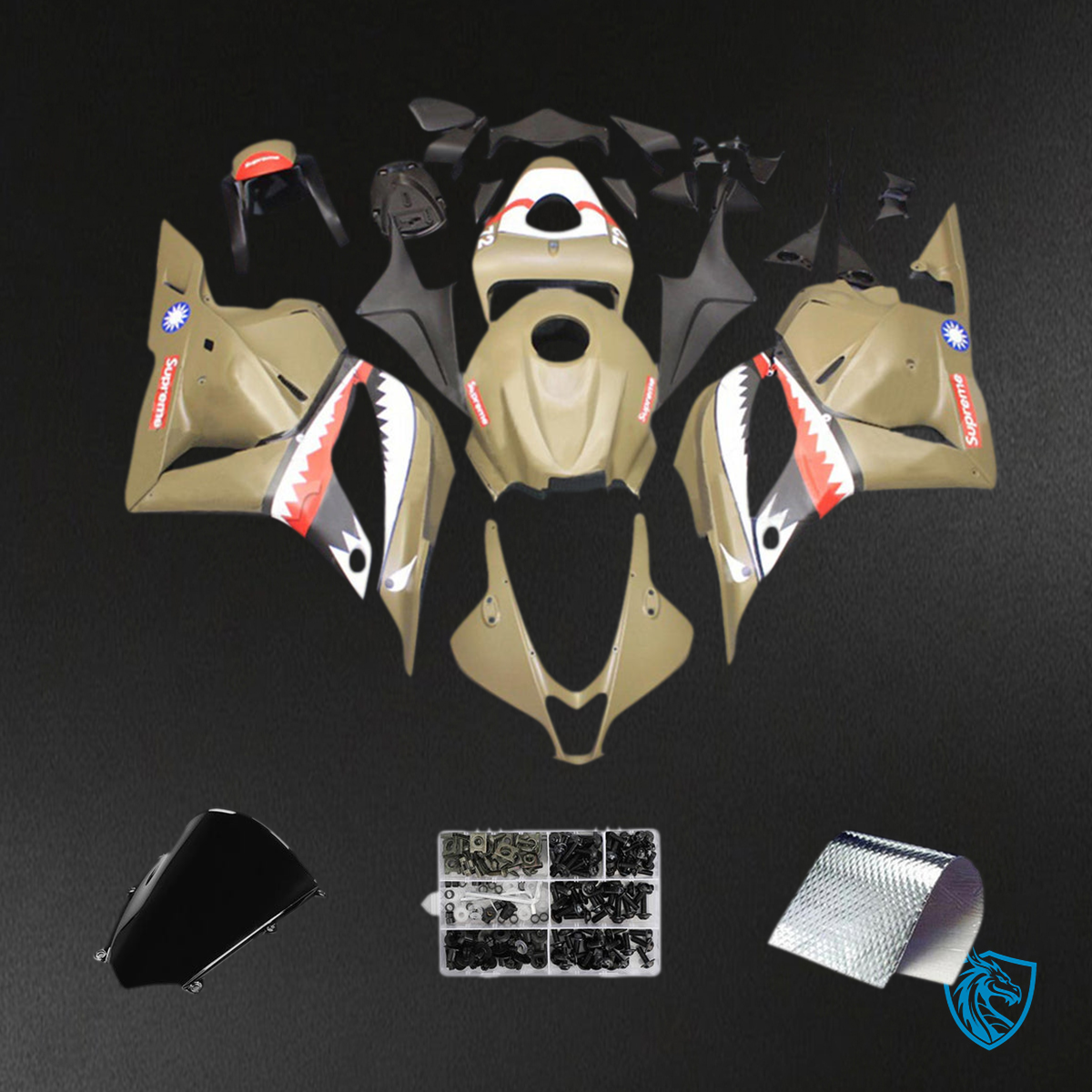 Honda CBR600RR F5 (2009-2012) Beige Shark teeth - MERGEment Motorcycle Fairings Kit