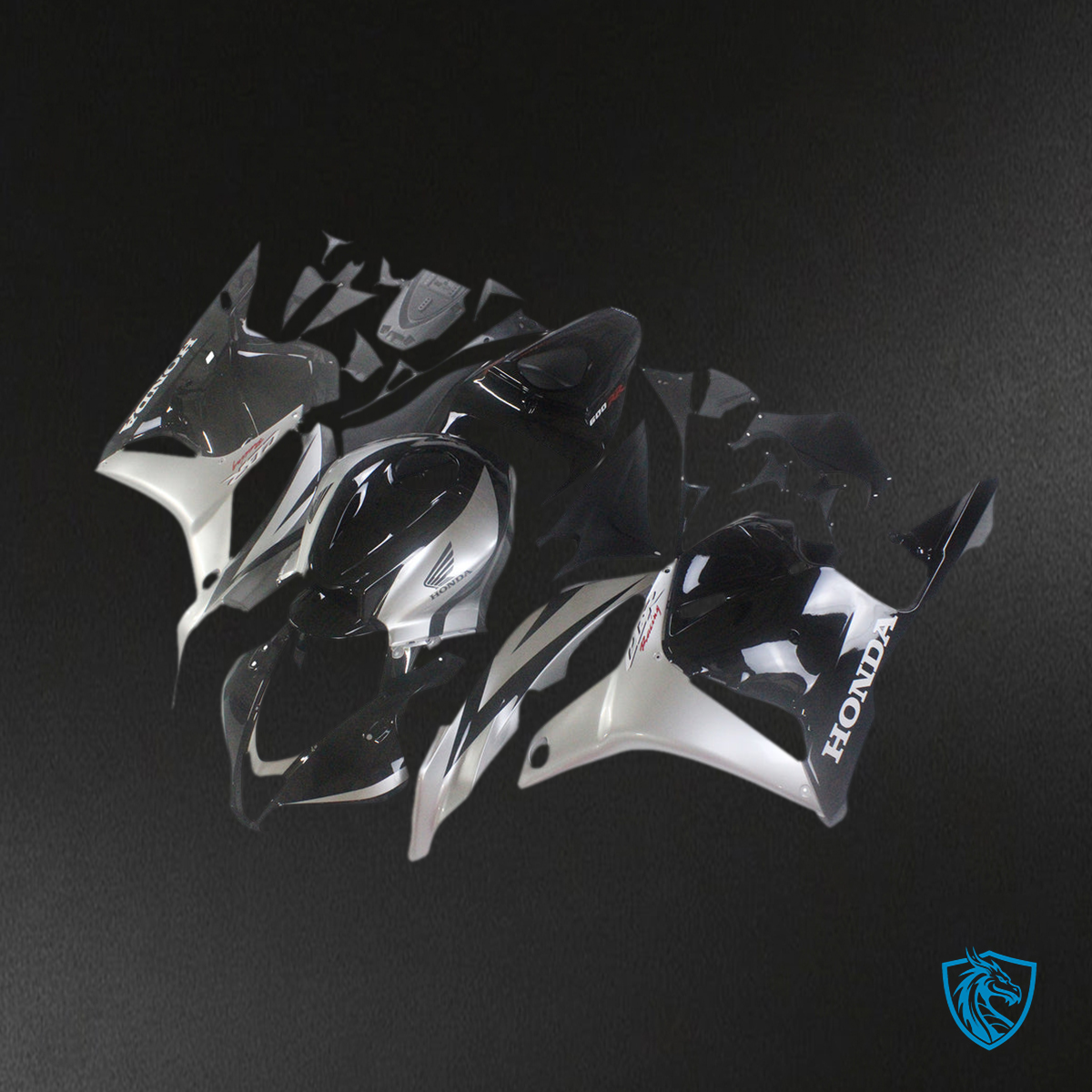 Honda CBR600RR F5 (2009-2012) Black & Silver Fairing Kit - Aftermarket ABS Bodywork