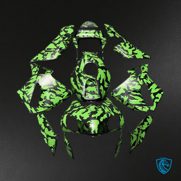 Honda CBR600RR (2003-2004) Green Camouflage Motorcycle - Custom ABS Fairing Kit