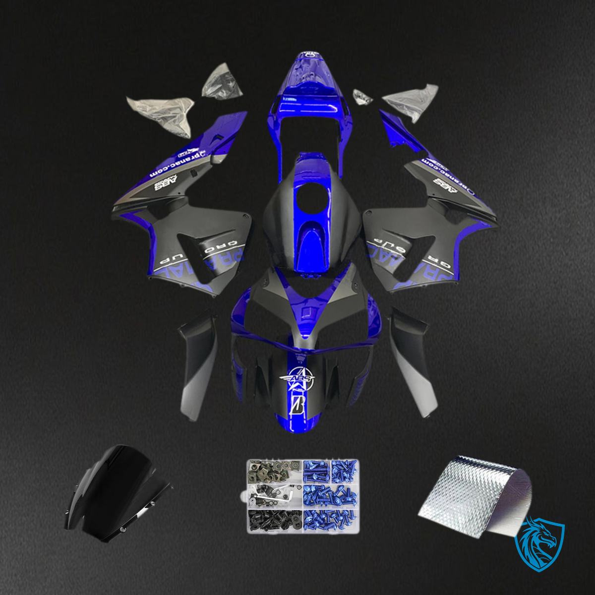 Honda CBR600RR (2003-2004) Black & Blue F5 Fairing Kit - Aftermarket ABS Bodywork