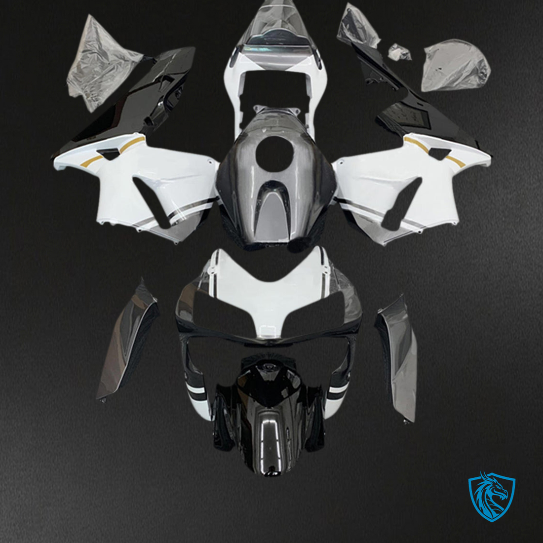 Honda CBR600RR (2003-2004) White & Black F5 Fairing Kit - Aftermarket ABS Bodywork