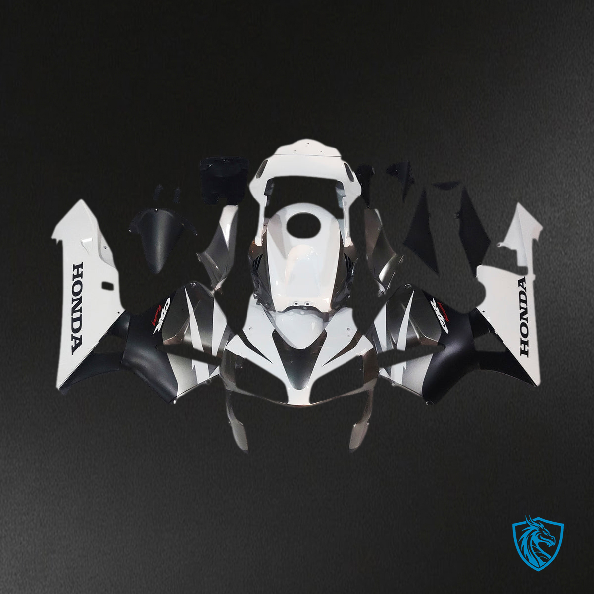 Honda CBR600RR (2003-2004) White & Black F5 - Custom ABS Fairing Kit
