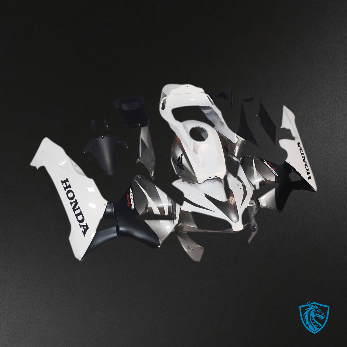 Honda CBR600RR (2003-2004) White & Black F5 - Custom ABS Fairing Kit