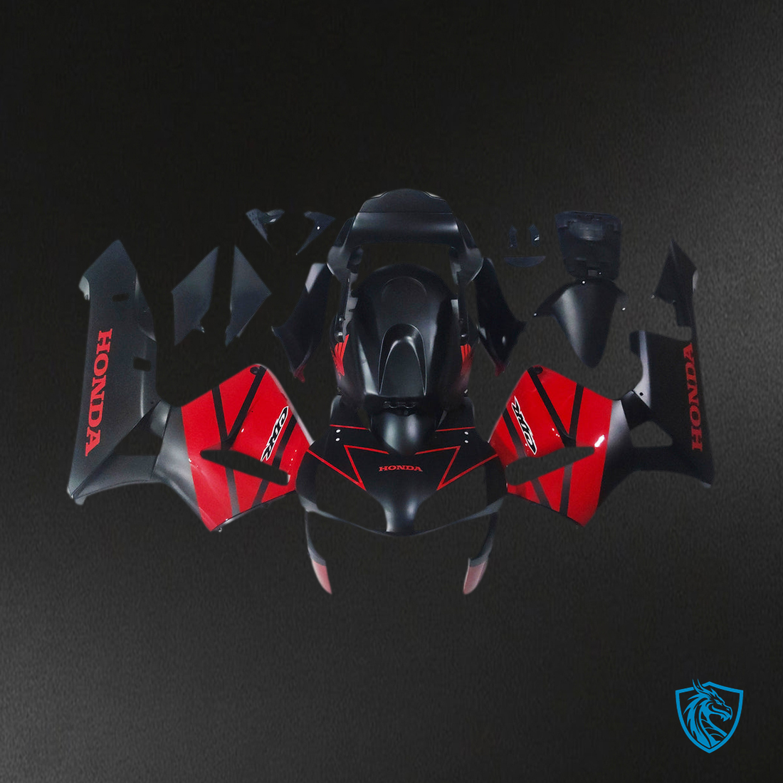 Honda CBR600RR (2003-2004) Black & Red F5 - MERGEment Motorcycle Fairings Kit