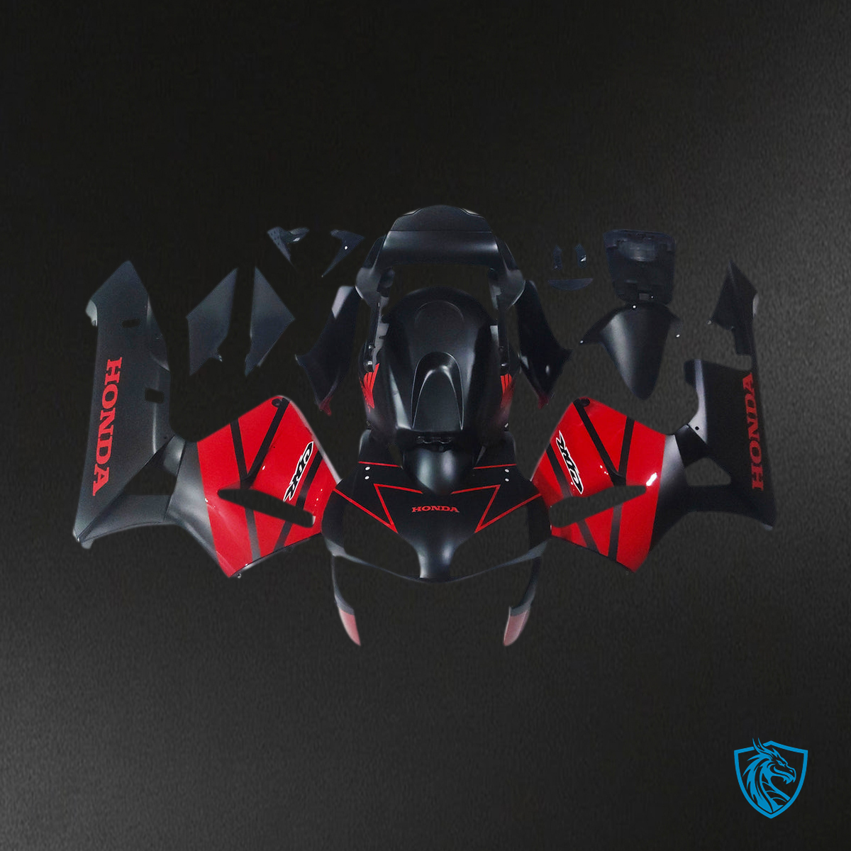 Honda CBR600RR (2003-2004) Black & Red F5 - MERGEment Motorcycle Fairings Kit