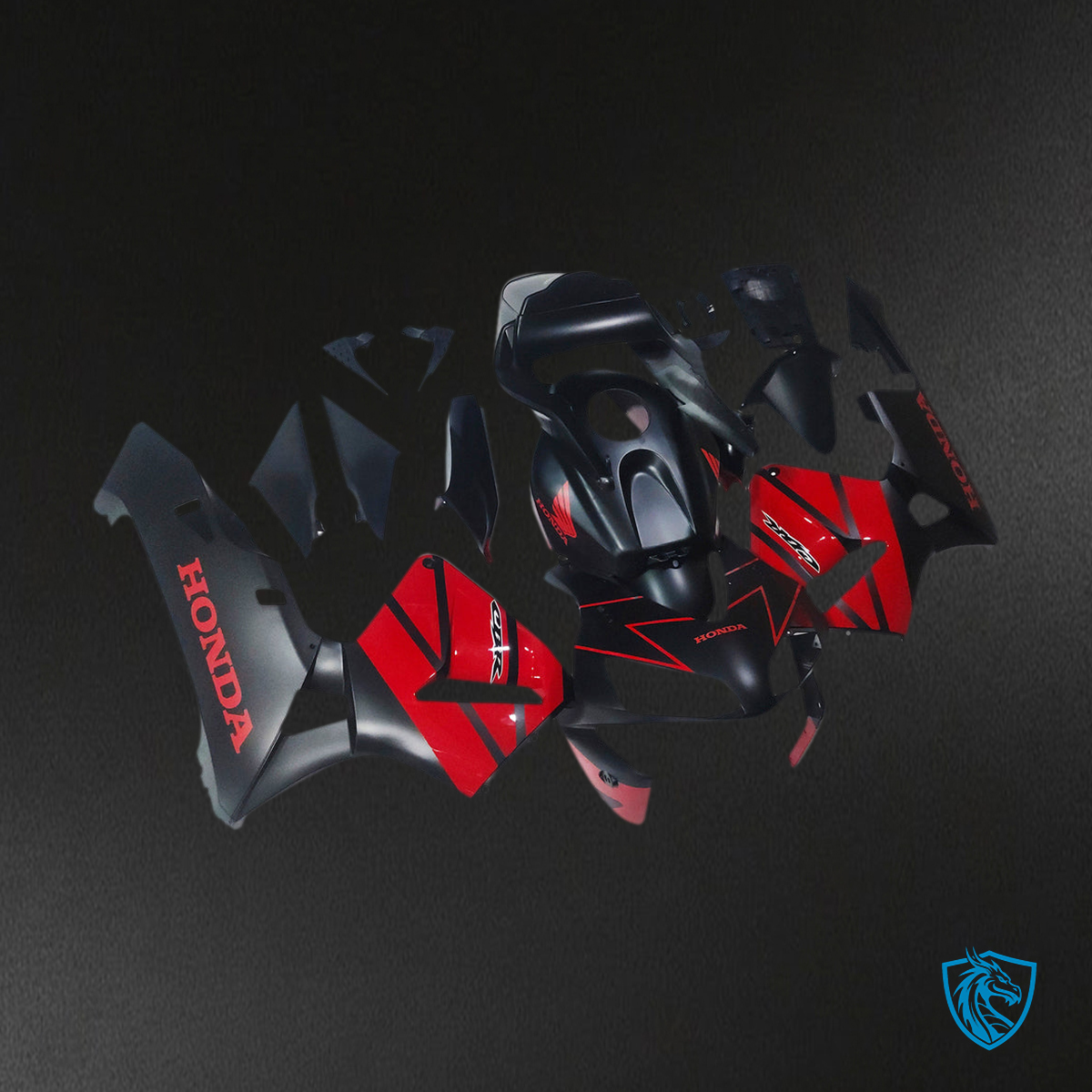 Honda CBR600RR (2003-2004) Black & Red F5 - MERGEment Motorcycle Fairings Kit