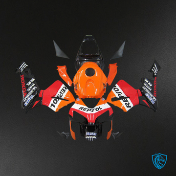 Honda CBR600RR (2003-2004) Orange, Red & Black Injection-Molded Fairings Kit | ABS Bodywork