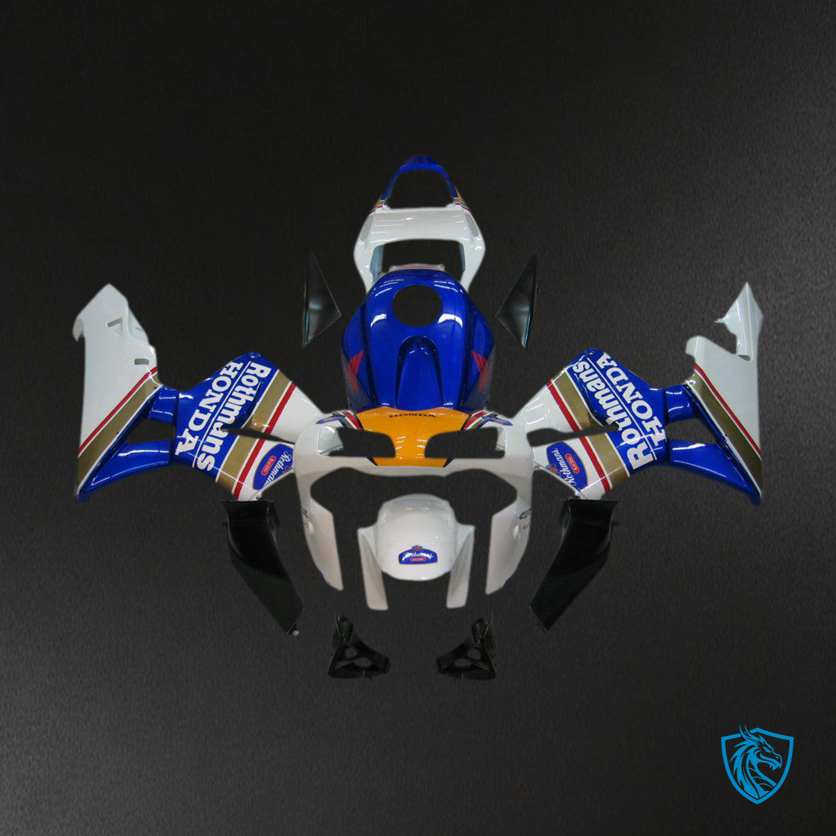 Honda CBR600RR (2003-2004) White & Blue - Custom ABS Fairing Kit