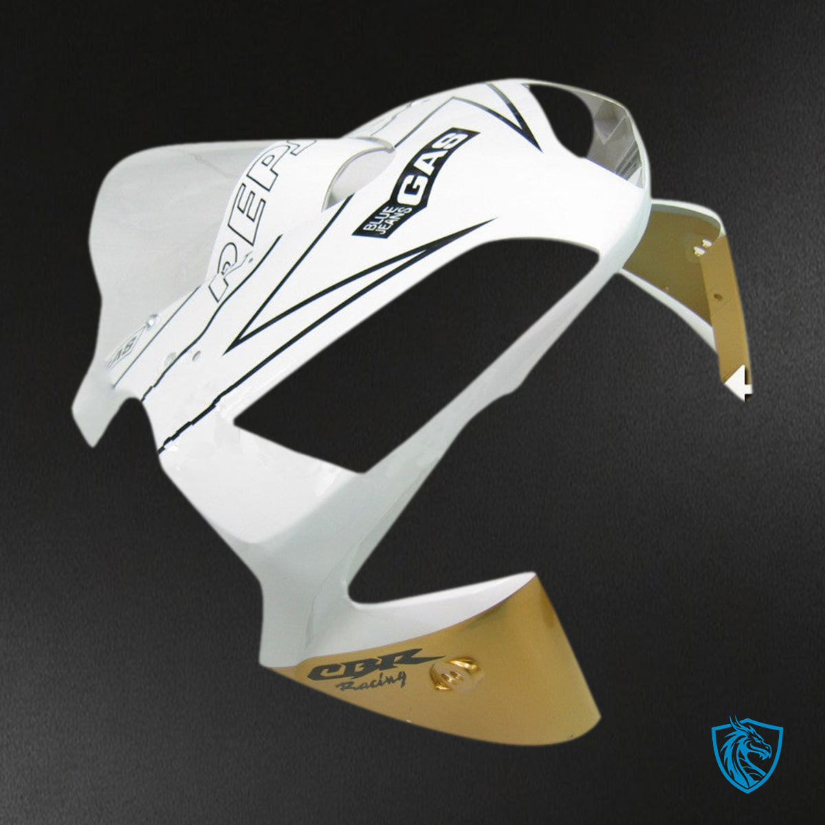 Honda CBR 600 RR, (2003-2004) Fairings - Kit - White & Gold -  ABS Bodywork