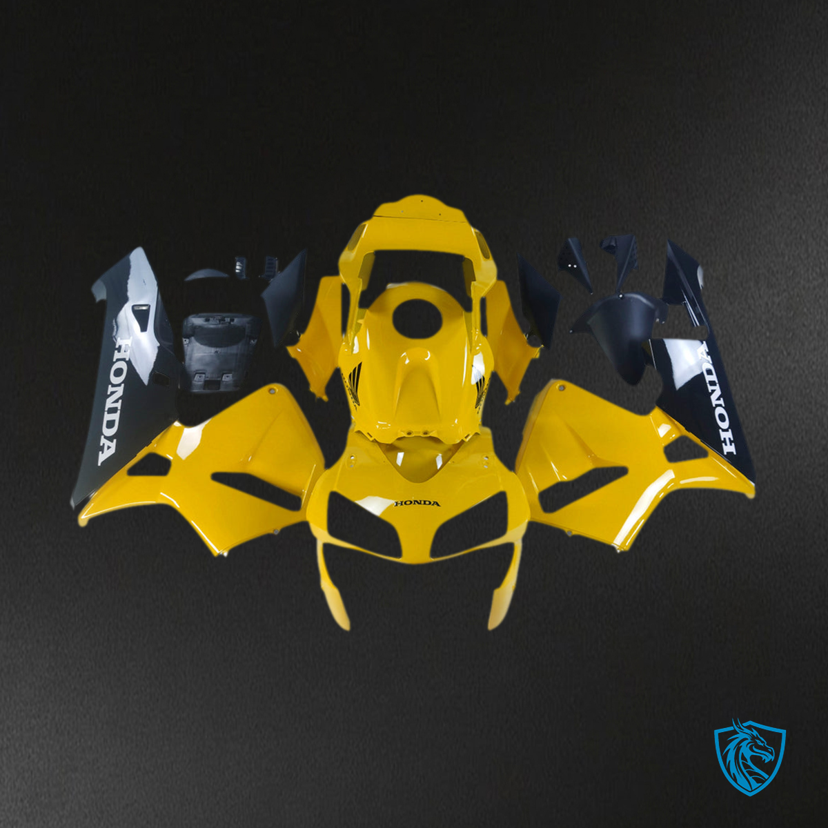 Honda CBR 600 RR, (2003-2004) Fairings Kit - Yellow & Black - ABS Bodywork