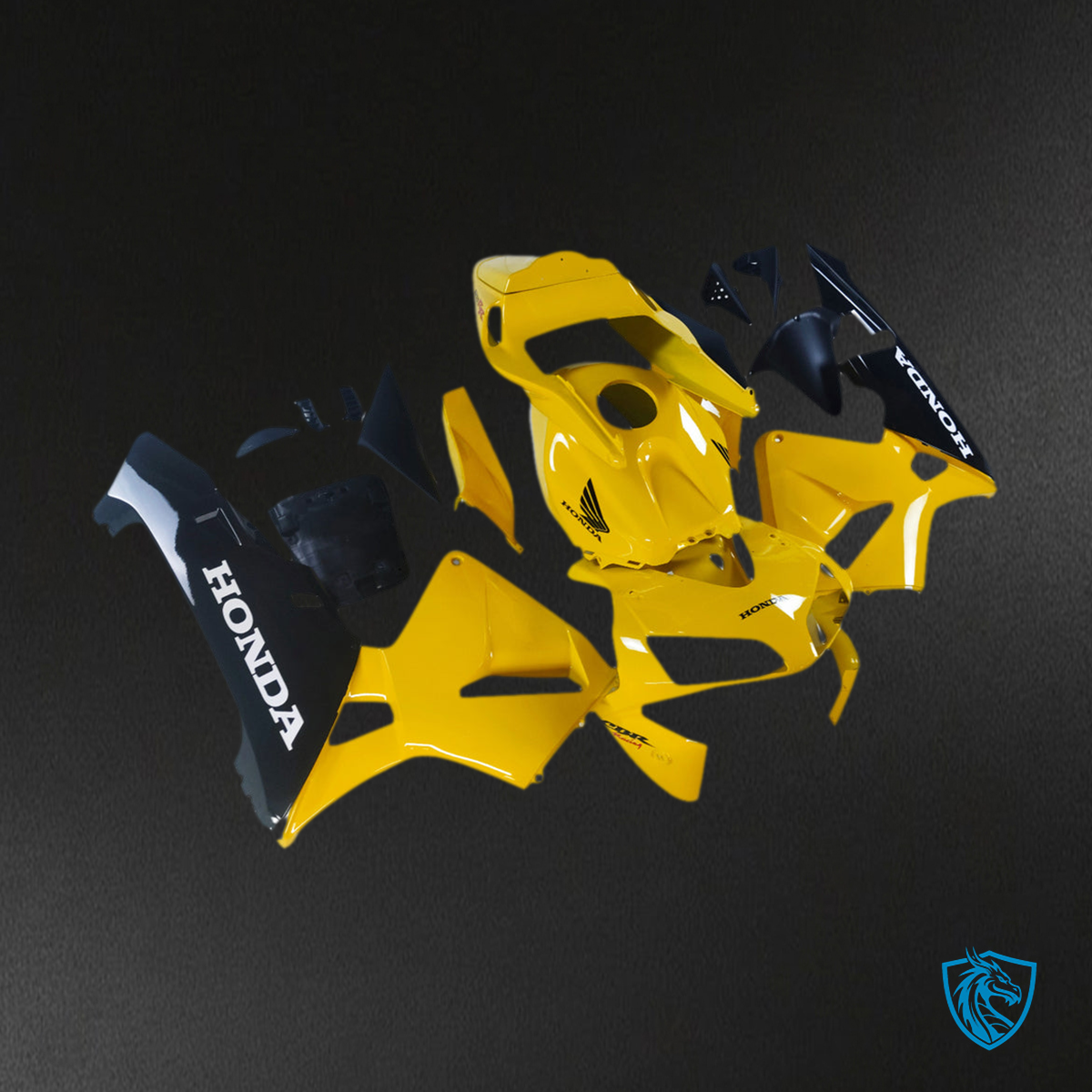 Honda CBR600RR (2003-2004) Yellow & Black Generic Fairings Kit - Aftermarket ABS Bodywork