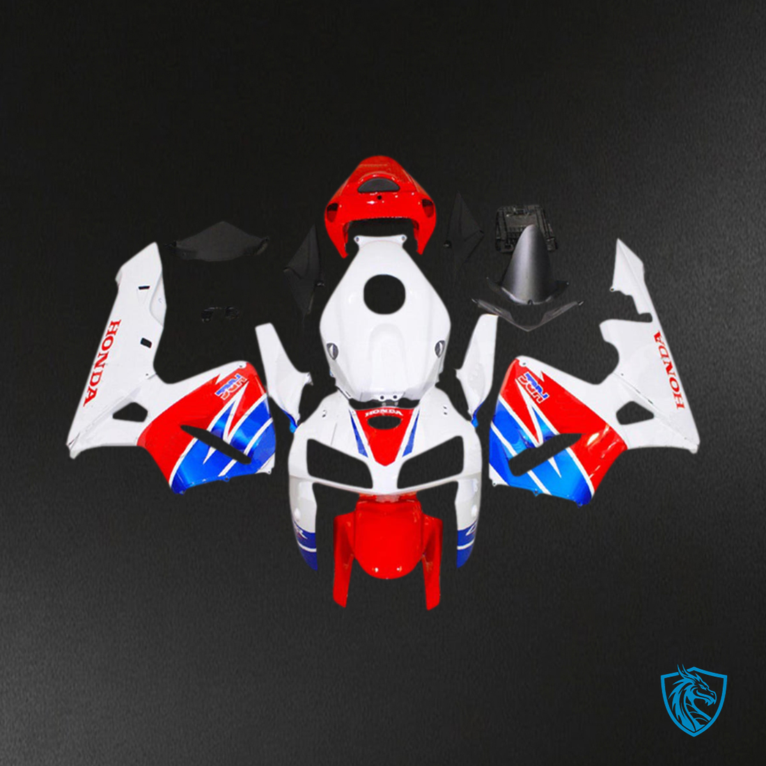 Honda CBR600RR (2005-2006) White, Blue & Red F5  - Custom ABS Fairing Kit