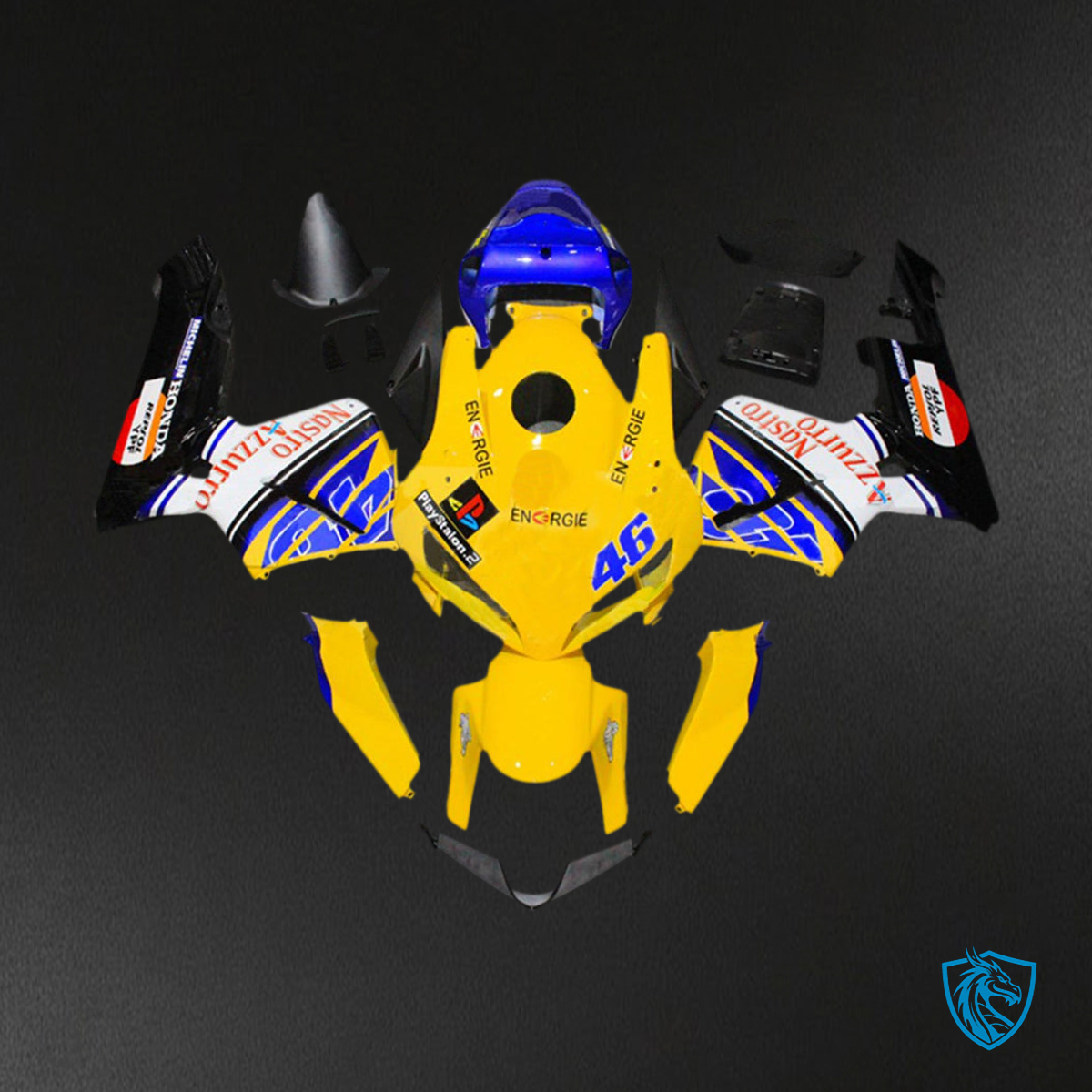 Honda CBR600RR (2005-2006) Yellow, Blue & Black F5 Fairing Kit | ABS Bodywork