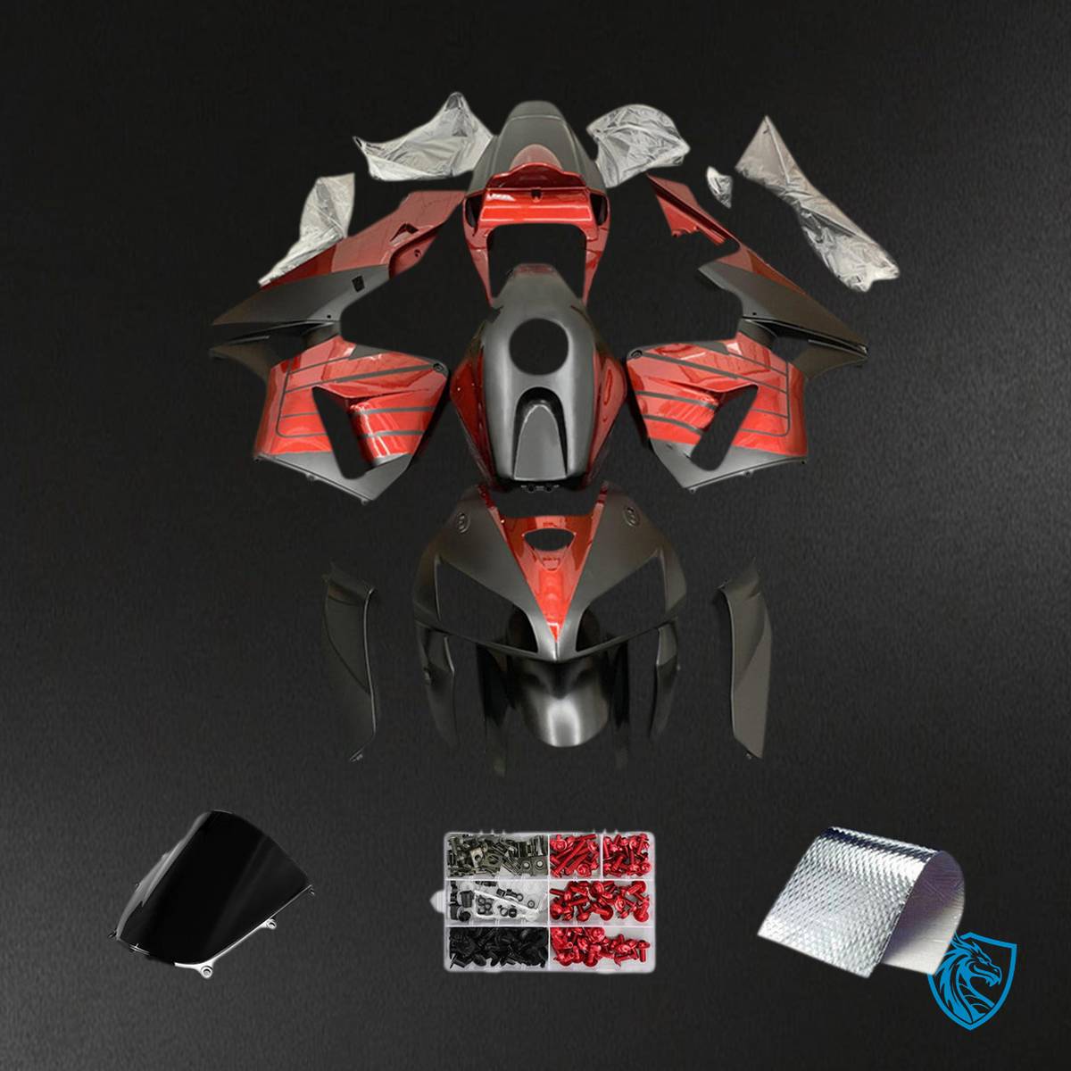 Honda CBR600RR (2005-2006) F5 Black & Red - MERGEment Motorcycle Fairings Kit